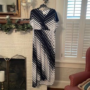Chico’s size 3 maxi dress, black & white stripe. Gently worn; very cute!